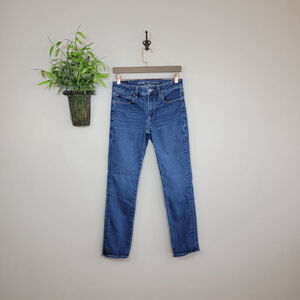 AE 6 American Eagle Skinny Jeans Dark Blue Wash Low Rise Next Level Stretch